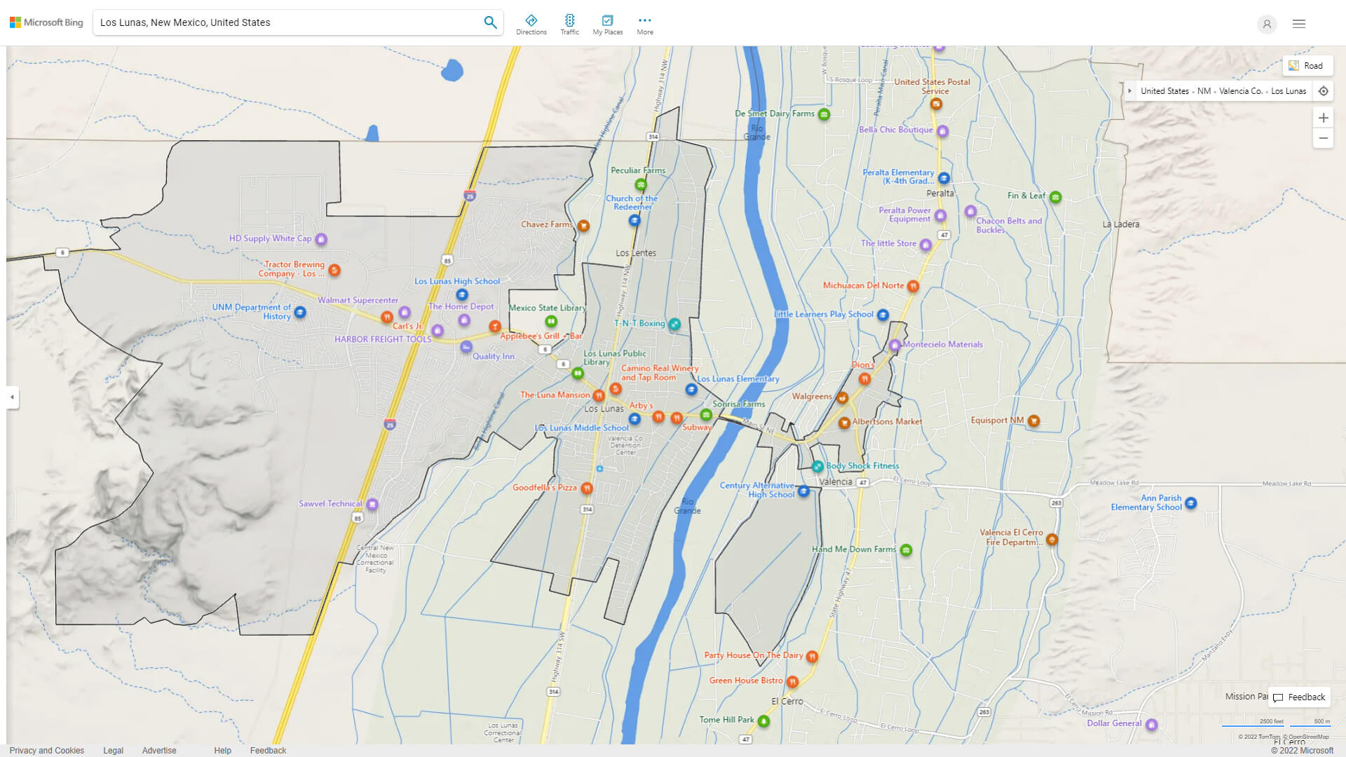 Los Lunas Detailed Map